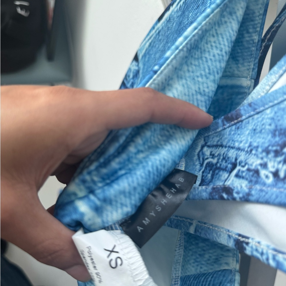 AMY SHEHAB Blue Denim Print Bikini and Pant - Picture 6 of 6